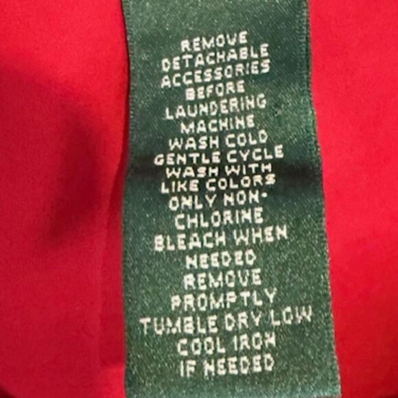 Lauren Ralph Lauren Red Trench Coat Large Double Breasted Classic Lined - Picture 11 of 11